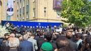 حضور ظریف، عراقچی، لاریجانی، خرازی، صالحی و قالیباف در مراسم تشییع پیکر امیرعبداللهیان + عکس