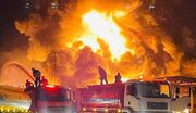 آتش‌سوزی گسترده در پالایشگاه نفت کردستان عراق + فیلم