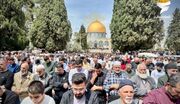 حضور 125 هزار فلسطینی در نماز جمعه مسجدالاقصی