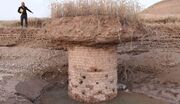 کشف اثر باستاني انگليسي در استان سليمانيه عراق پس از وقوع سيل