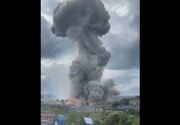 انفجار مهیب در یک کارخانه ارتش روسیه (فیلم)