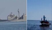 هشدار قایق ماهیگیری ایرانی به ناوشکن آمریکایی و ورود سپاه به ماجرا (فیلم)