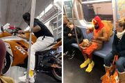 مسافران عجیب مترو! (عکس)