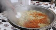 طرز پخت متفاوت 50 کیلو کابلی پلو با گوشت توسط آشپز پاکستانی (فیلم)