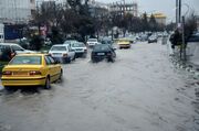 آب‌گرفتگی خیابان‌های کرج بعد از بارش شدید باران (فیلم)