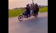 اقدام عجیب یک جوان ترک؛ تبدیل یک موتور به لیموزین ۷ نفره (فیلم)