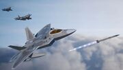 غرش و اوج‌گیری جت جنگنده رپتور F-22 (فیلم)