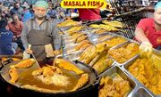 غذای خیابانی در پاکستان؛ طرز پخت ماهی تند کبابی در کراچی (فیلم)