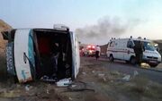 ۱۱ مصدوم در حادثه انحراف اتوبوس در کرمانشاه