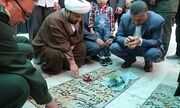 عطرافشانی مزار شهدای فرهنگی قم به مناسبت هفته معلم