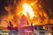 آتش سوزی گسترده در انبار نفتی پالایشگاهی در اربیل