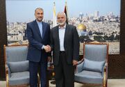 دیدار وزیر امورخارجه با اسماعیل هنیه و برخی اعضای برجسته سیاسی جنبش فلسطینی حماس