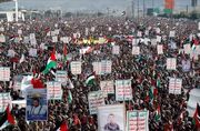تظاهرات گسترده مردم یمن در حمایت از غزه+ فیلم