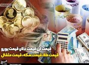 قیمت طلا، قیمت دلار، قیمت سکه و قیمت ارز ۱۴۰۳/۰۳/۰۹