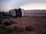 15 زخمی در تصادف اتوبوس با کامیون در جاده مهریز یزد