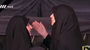 ویدیو / دختران رئیسی و سردار سلیمانی در مراسم تشییع رییس‌جمهور
