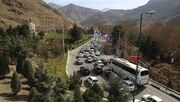 ترافیک سنگین در جاده چالوس و وزش باد و گردوخاک در ۴ استان