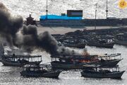 (ویدئو) حمله اسرائیل به قایق‌ها در بندر غزه