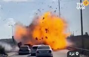 (ویدئو) لحظه بمباران کاروان آوارگان فلسطینی