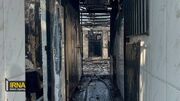 (تصاویر) حادثه آتش‌سوزی کمپ ترک اعتیاد لنگرود