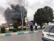 (ویدیو) وقوع آتش سوزی در پمپ بنزین کرمان