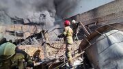 (ویدئو) آتش‌سوزی گسترده یک کارگاه ۲۰۰۰ متری در جنوب تهران