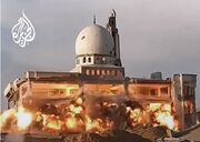 (ویدئو) ارتش اسرائیل یک مسجد و مدرسه را با پهپاد منهدم کرد