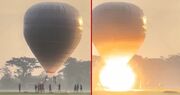 (ویدئو) لحظه انفجار بالون هوای گرم را ببینید