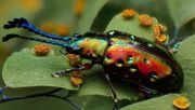 (تصاویر) رنگ‌های خیره‌کننده طبیعت؛ سوسک برگ پاندورا