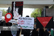 تصاویر: تجمع دانشجویان دانشگاه تبریز در محکومیت عملکرد دولت ایالات متحده آمریکا
