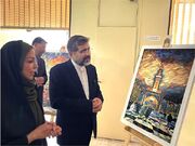 بازدید وزیر فرهنگ و ارشاد اسلامی از نمایشگاه نقاشی «آشنای غریب» هنرمند دماوندی