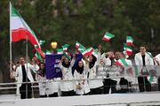 رژه کاروان ورزشی ایران در افتتاحیه المپیک+فیلم