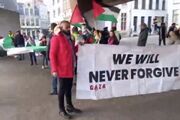 تظاهرات مردم بلژیک در همبستگی با غزه + فیلم