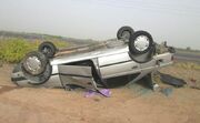 واژگونی پژو ۴۰۵ در جاده راور به کرمان هشت مصدوم بر جا گذاشت