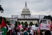 ۱۰ هزار معترض علیه سخنرانی نتانیاهو در کنگره آمریکا تجمع می‌کنند