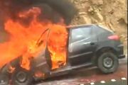 ببینید | تصاویر تازه از حمله پهپادی اسرائیل به یک خودرو در لبنان