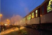 ببینید | اولین تصاویر از آتش‌سوزی شدید قطار بنزین