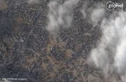 تصاویر هوایی از جبالیا قبل و بعد از حمله اسرائیل به غزه