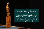 نامزدهای رشته سرود جشنواره بین‌المللی سیمرغ معرفی شدند