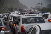 ترافیک سنگین و مه‌گرفتگی در جاده چالوس