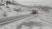 بارش برف در جاده شاهرود- توسکستان
