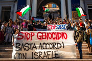 حمله حامیان رژیم صهیونیستی به دانشجویان دانشگاه میلان ایتالیا + فیلم