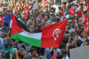 اعتراض مردم تونس به کشتار مردم غزه + فیلم