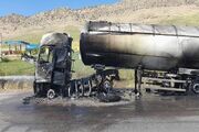 آتش سوزی تانکر عراقی حامل آمونیاک در جاده دالاهو