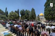 اقامه نماز جمعه در مسجدالاقصی با حضور هزاران فلسطینی
