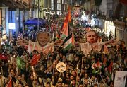 راهپیمایی مشعل در حمایت از فلسطین در استانبول