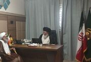 دیدار دبیرشورای عالی انقلاب فرهنگی با آیت‌الله حسینی بوشهری در مدینه