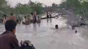 نجات ۷ نفر از اهالی کنارک گرفتار در سیل + فیلم
