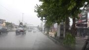رگبار باران ساری را فرا گرفت + فیلم