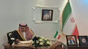 امضای دفتر یادبود شهدای خدمت توسط قائم مقام وزارت خارجه سعودی